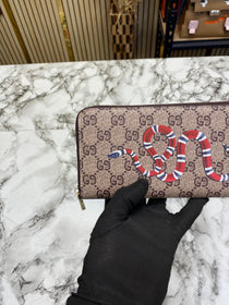 G-Inspired Long Zip Around Wallet With Box And Dust Bag (Apricot Snake)