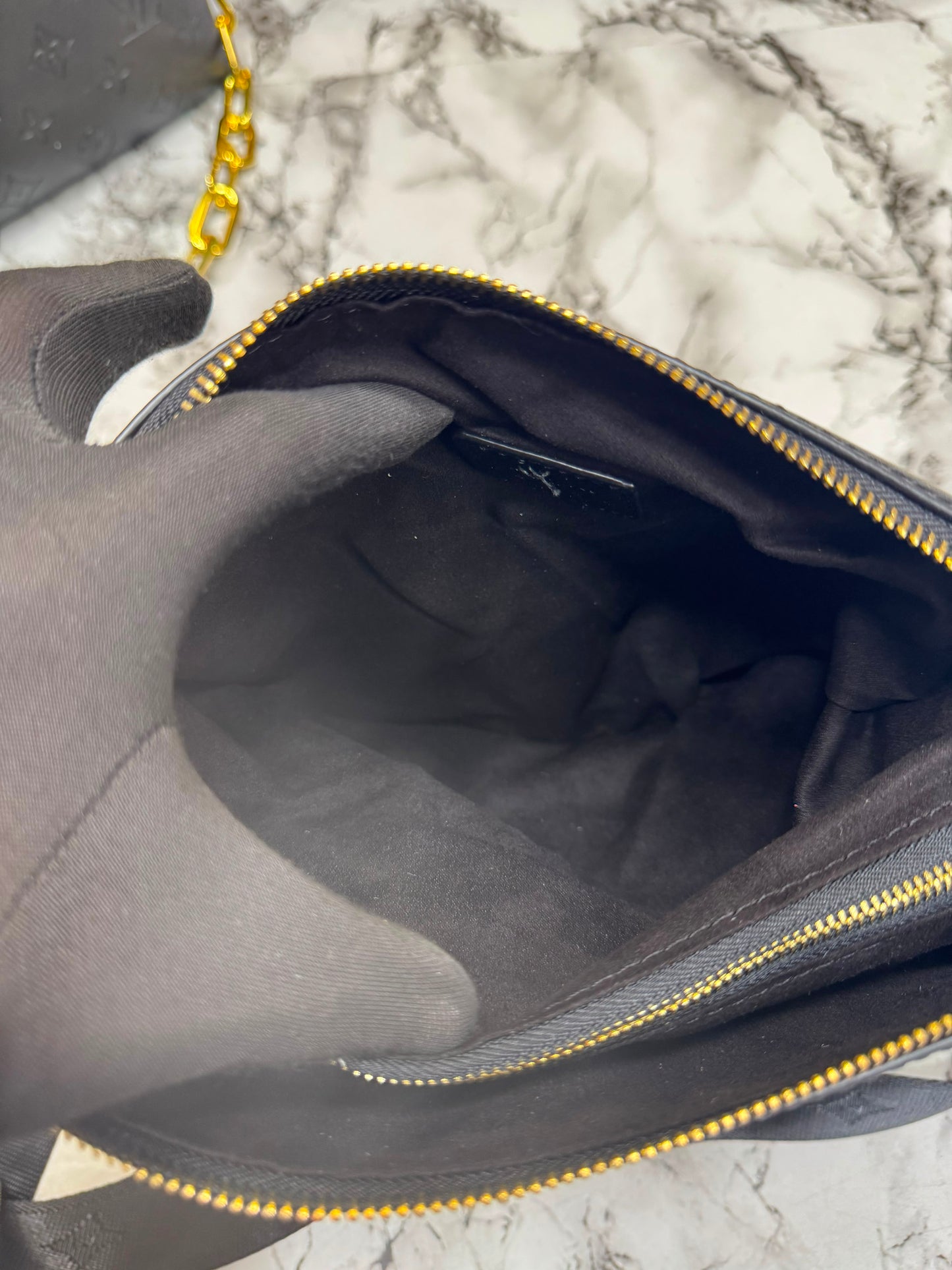 LV-Inspired Monogram Canvas Coussin BB With Double Box And Dust Bag (Black)