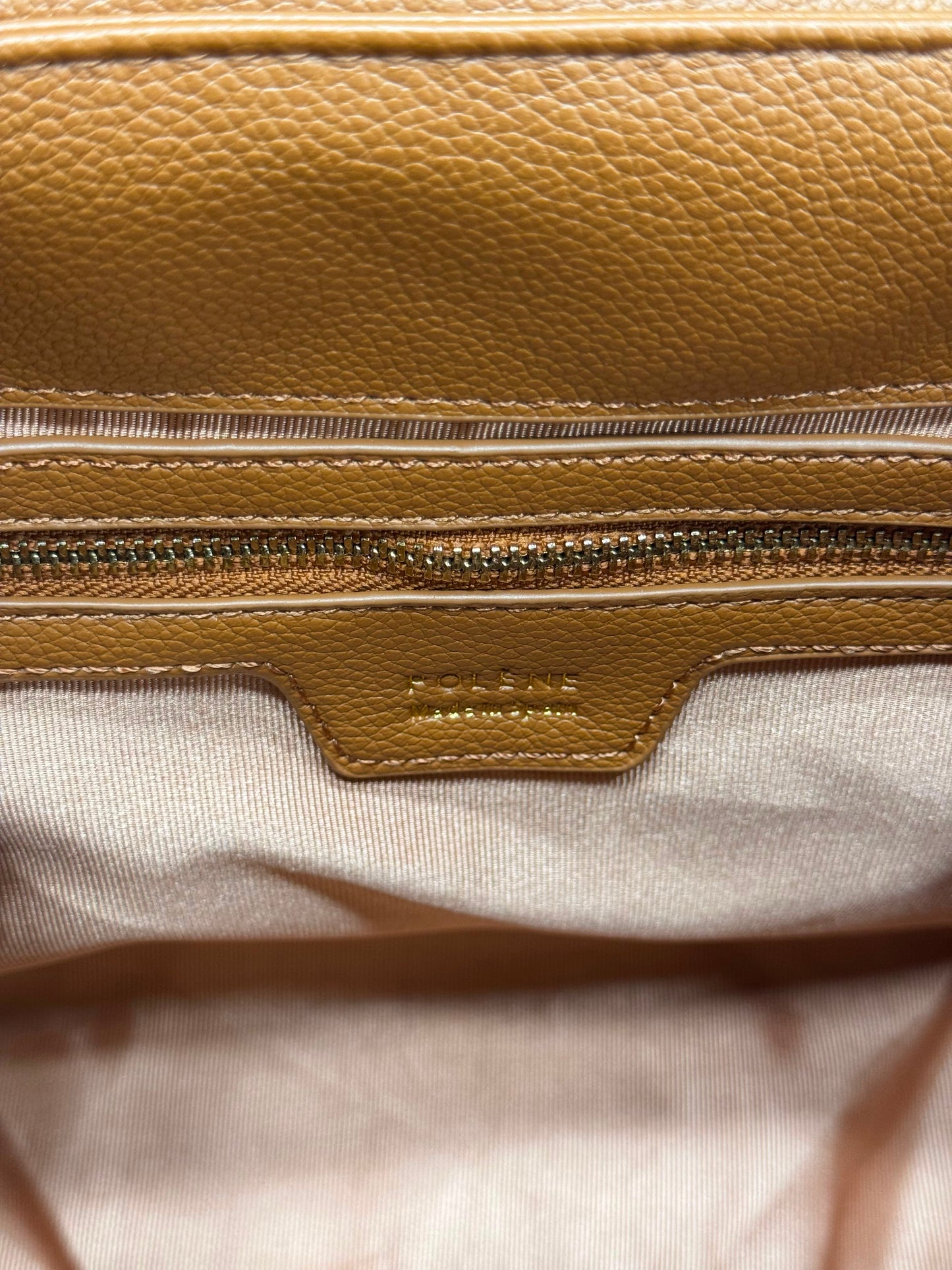 Polene Numero Inspired Un Leather Backpack With Box And Dust Bag (Brown)