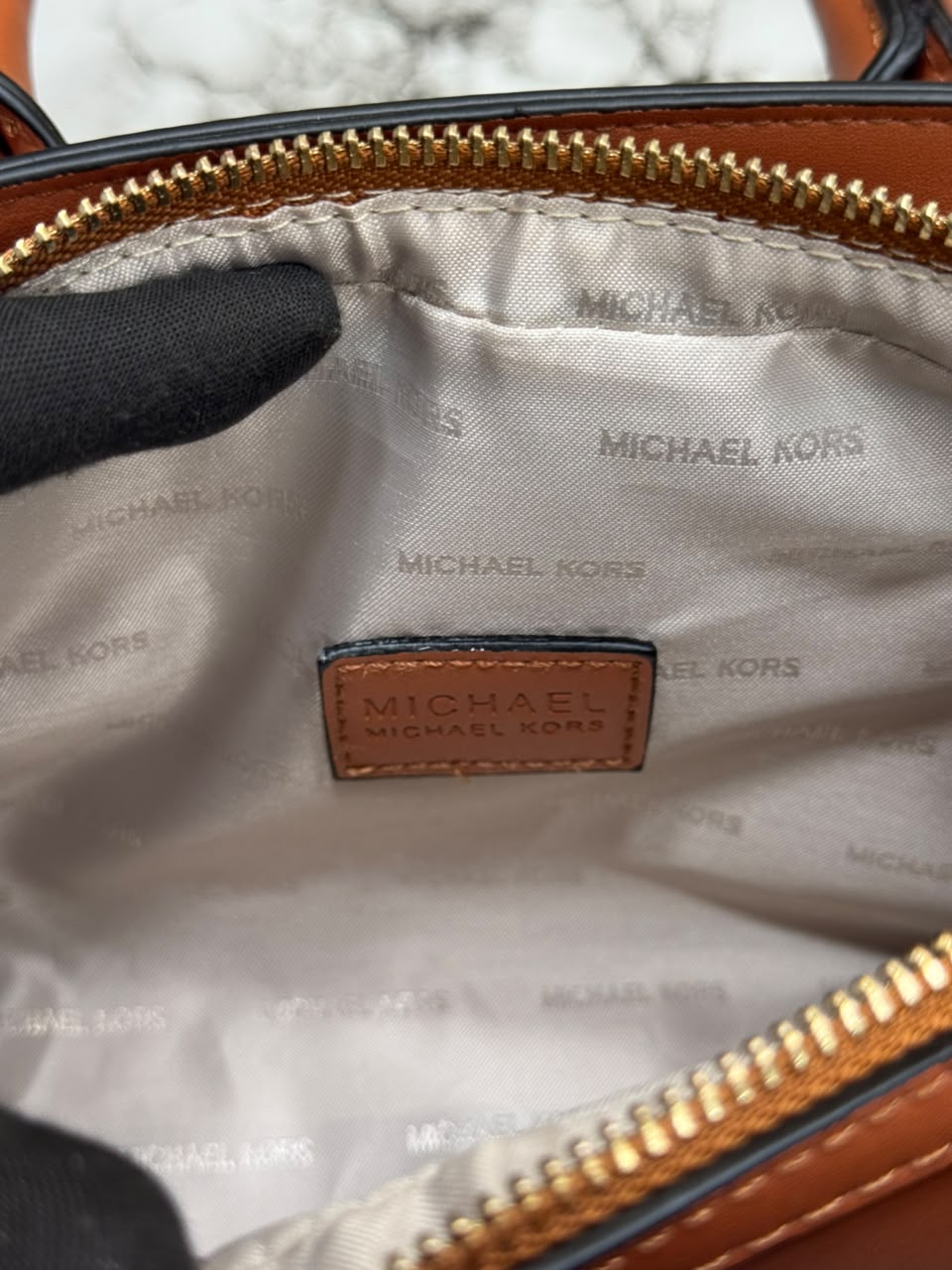 MK-Inspired Ciara Medium Logo Satchel Bag With Box And Dust Bag (Brown)