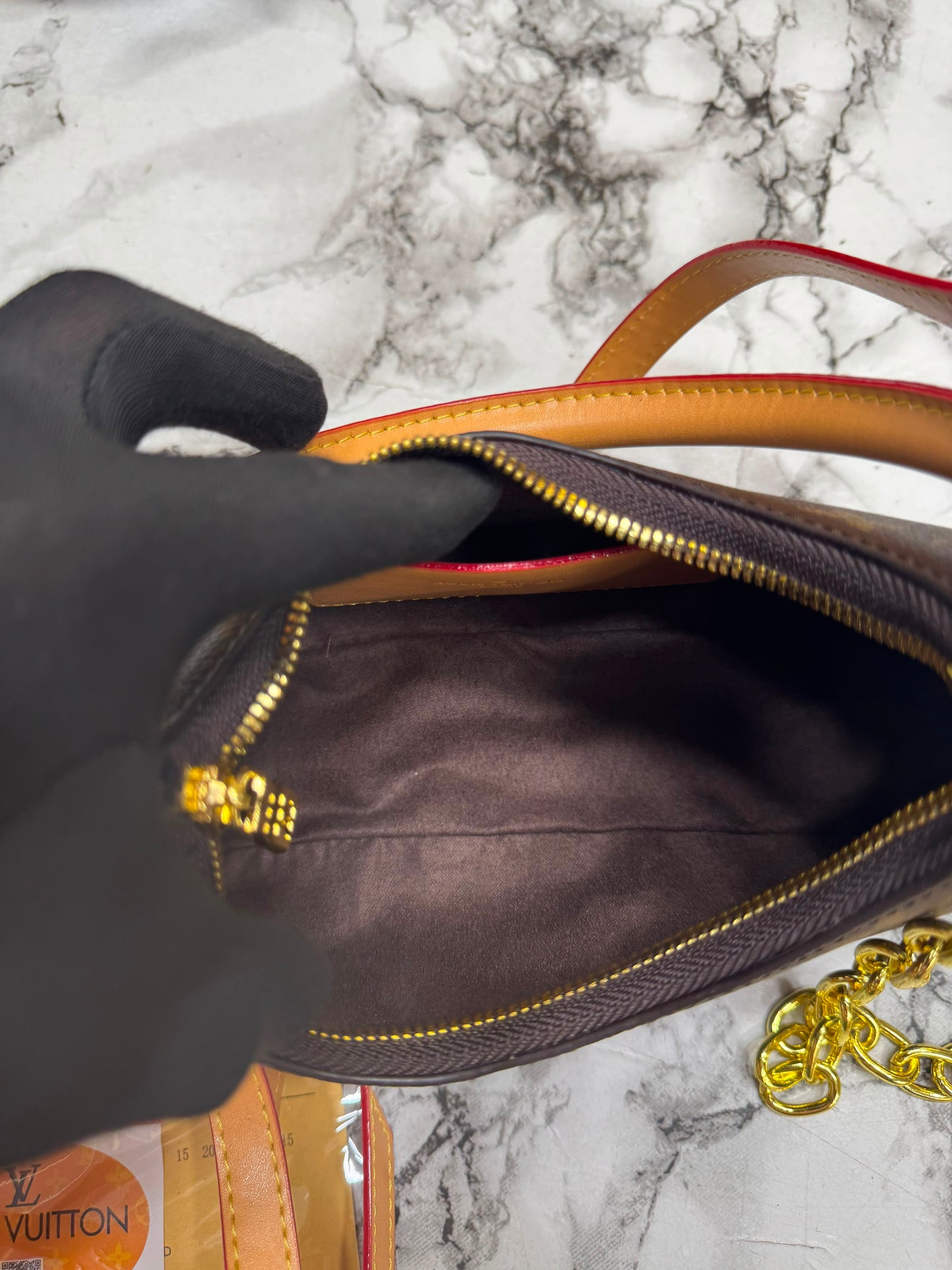LV-Inspired Mini Loop Monogram Empreinte Chain Shoulder Bag With Box & Dust Bag (Black)
