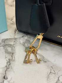 C&K-Inspired Structured Top Handle Shoulder Bag With Box And Dust Bag (Black)