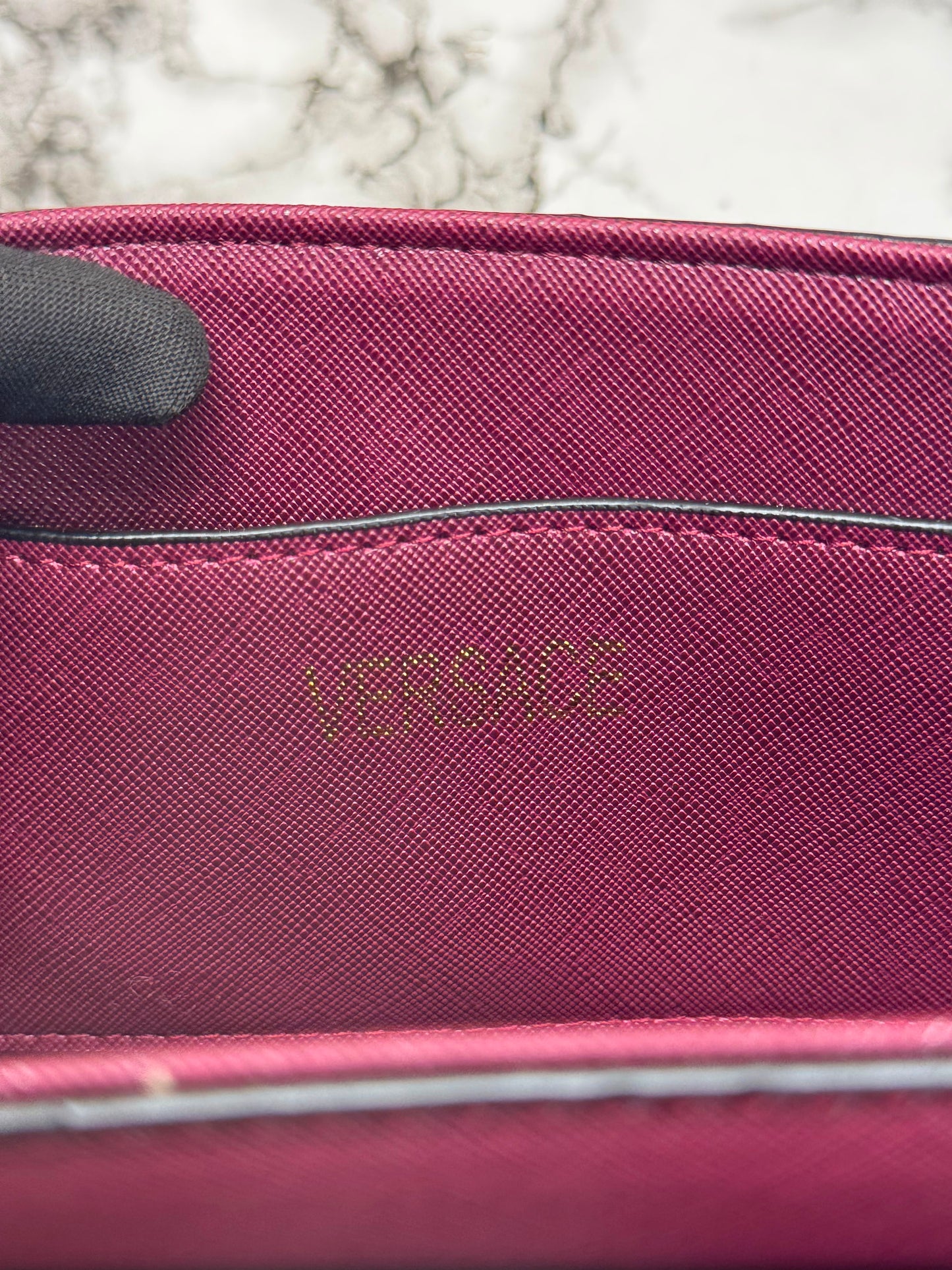 V-Inspired Jeans Couture Logo Flap Shoulder Bag with Double Box And Dust Bag (Maroon)
