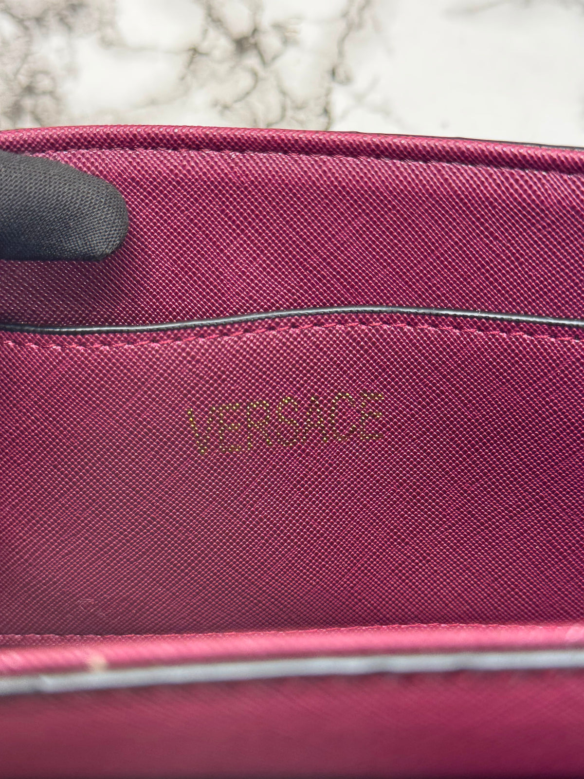 V-Inspired Jeans Couture Logo Flap Shoulder Bag with Double Box And Dust Bag (Maroon)