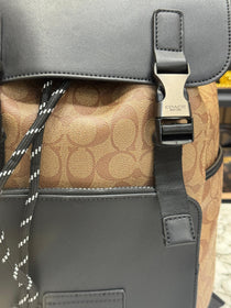 C-inspired Rivington Signature Classic Canvas Monogram Backpack With Dust Ba (Apricot-Black)
