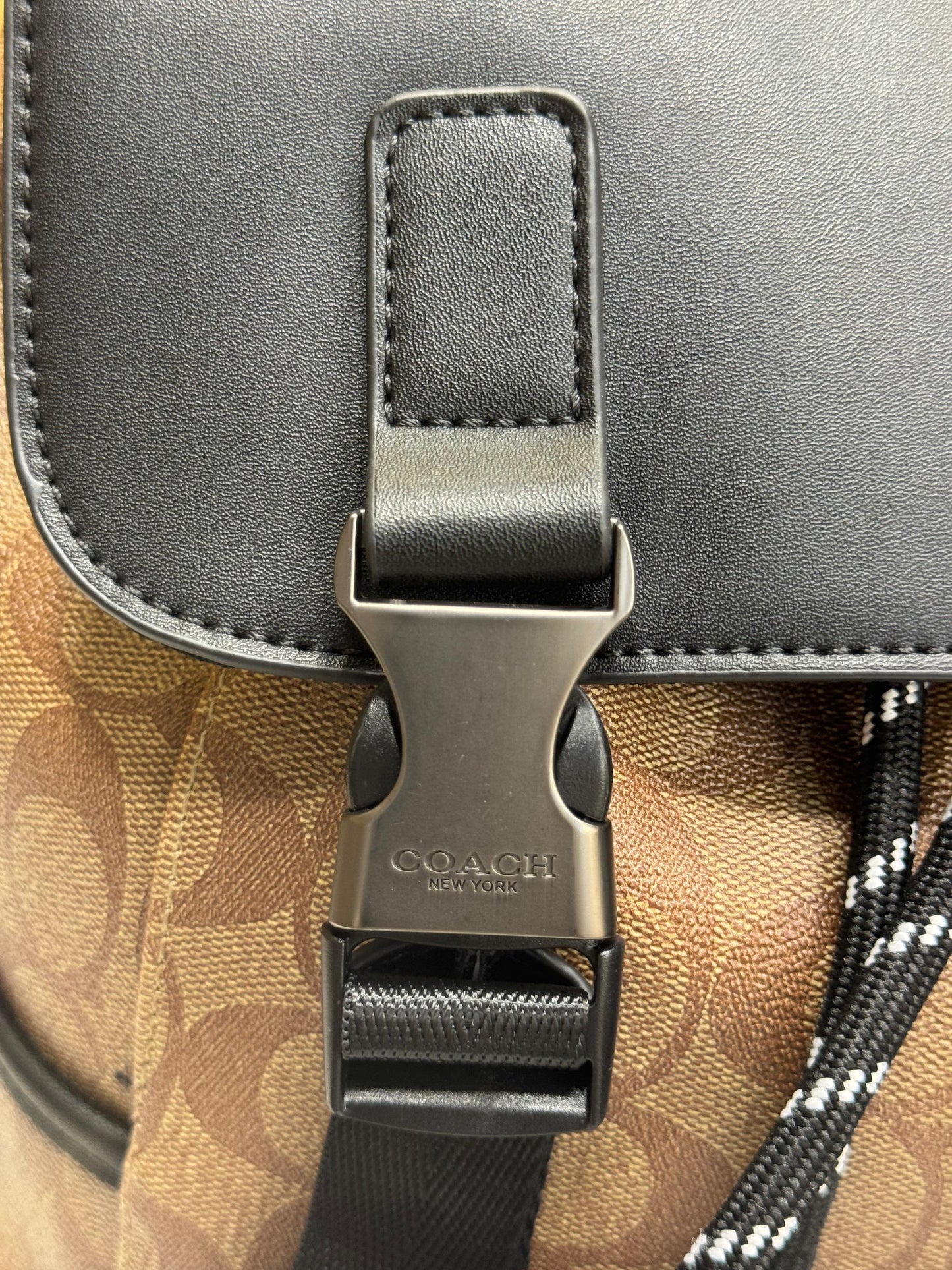 C-inspired Rivington Signature Classic Canvas Monogram Backpack With Dust Ba (Apricot-Black)