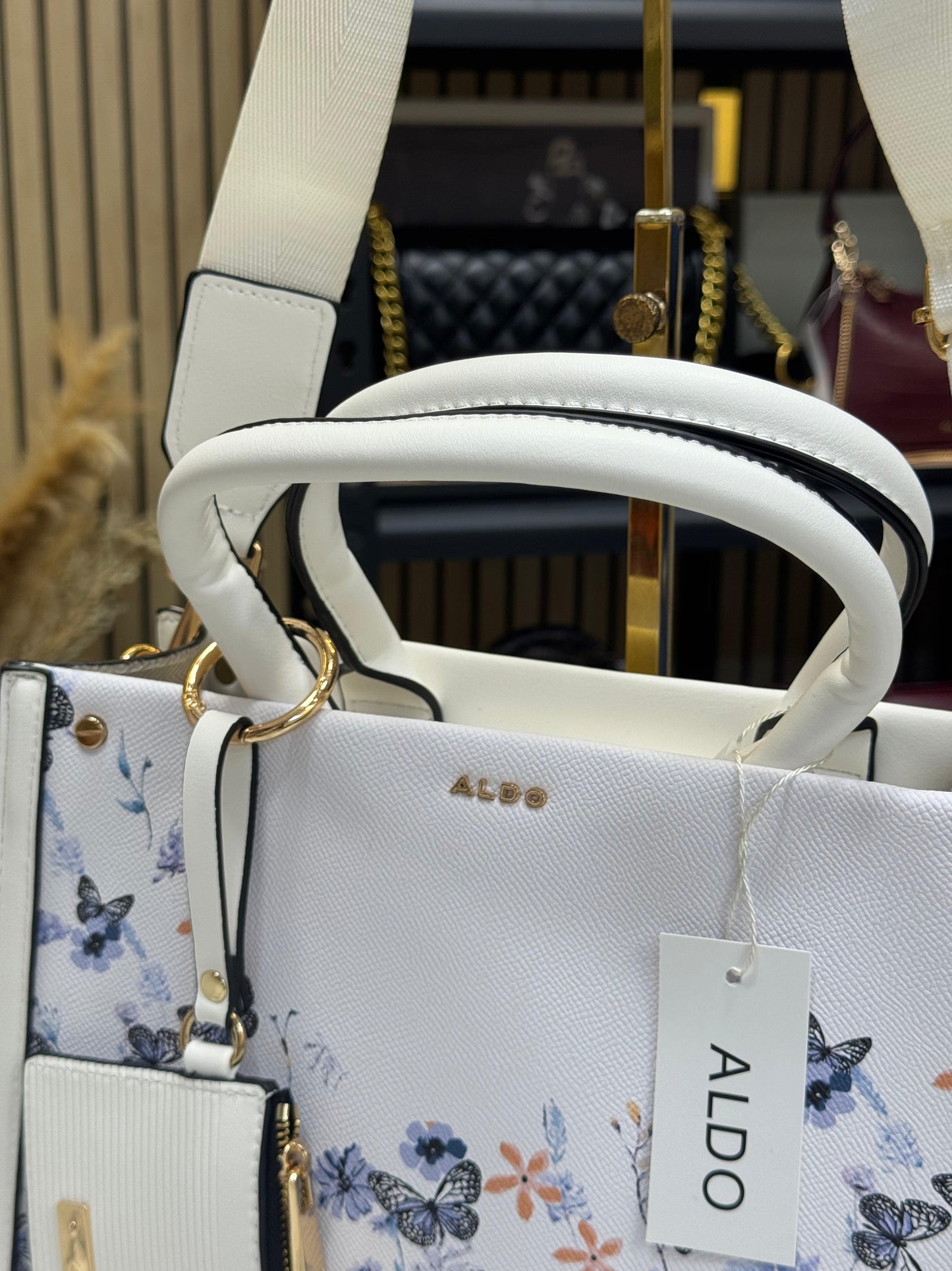 Aldo-inspired Priaira Floral Tote Bag With Box And Pouch (Blue Flower)