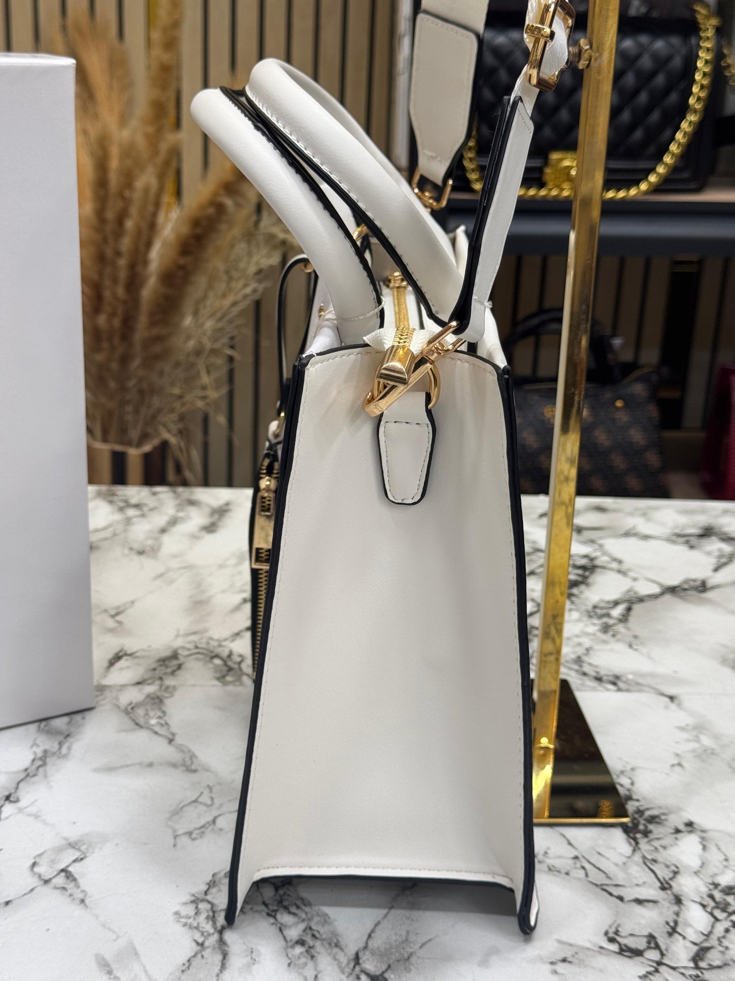 Aldo-inspired Priaira Floral Tote Bag With Box And Pouch (Blue Flower)