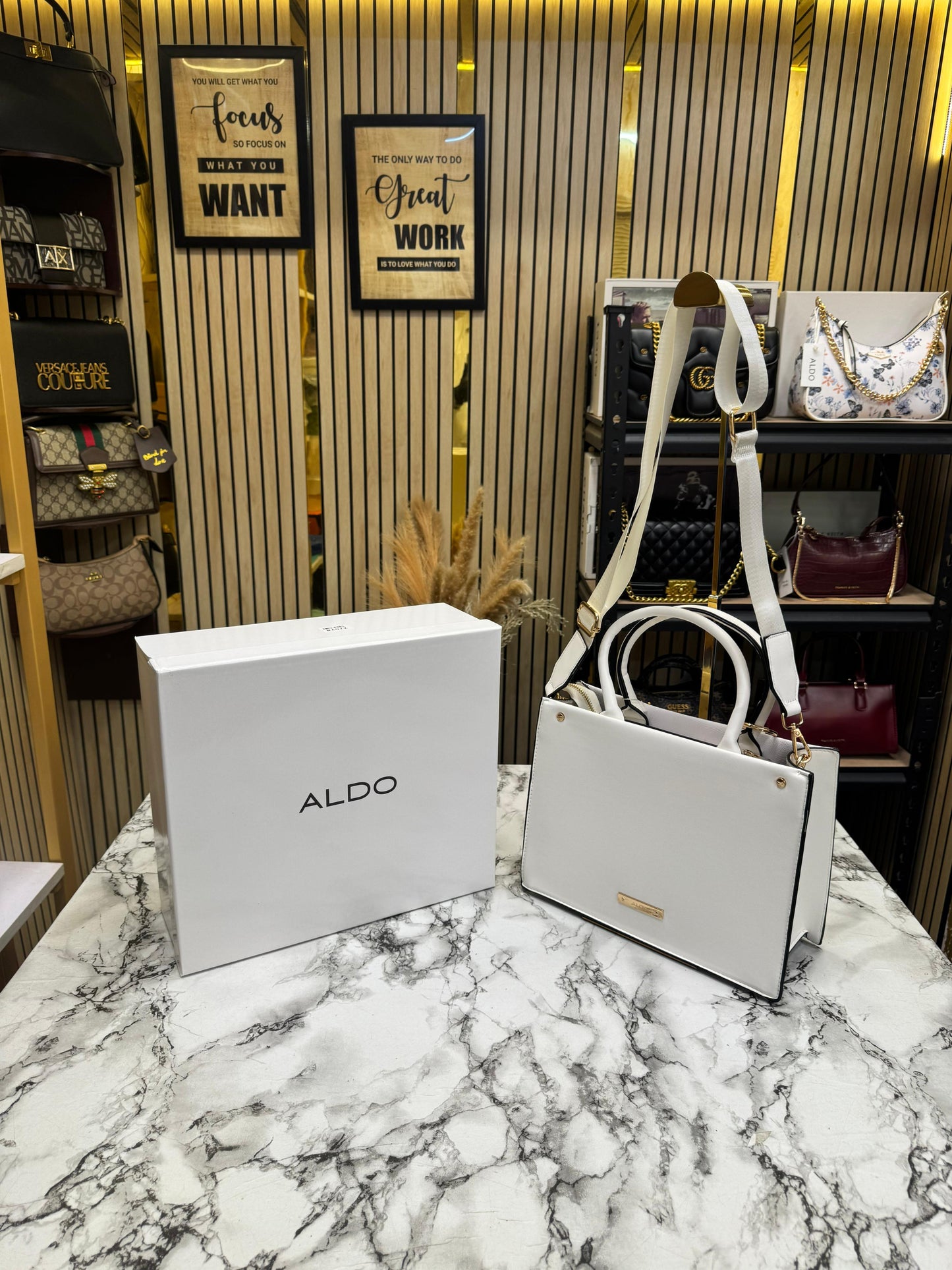 Aldo-inspired Priaira Floral Tote Bag With Box And Pouch (Blue Flower)