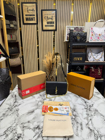 LV-Inspired Bloom Shoulder Bag With Double Box And Dust Bag Includes Carry Bag (Black)