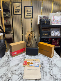 LV-Inspired Bloom Shoulder Bag With Double Box And Dust Bag Includes Carry Bag (Black)
