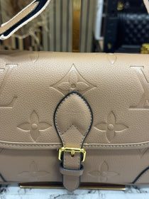 LV-Inspired Diane Satchel Shoulder Bag With Double Box And Dust bag (Apricot)