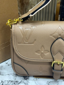 LV-Inspired Diane Satchel Shoulder Bag With Double Box And Dust bag (Apricot)