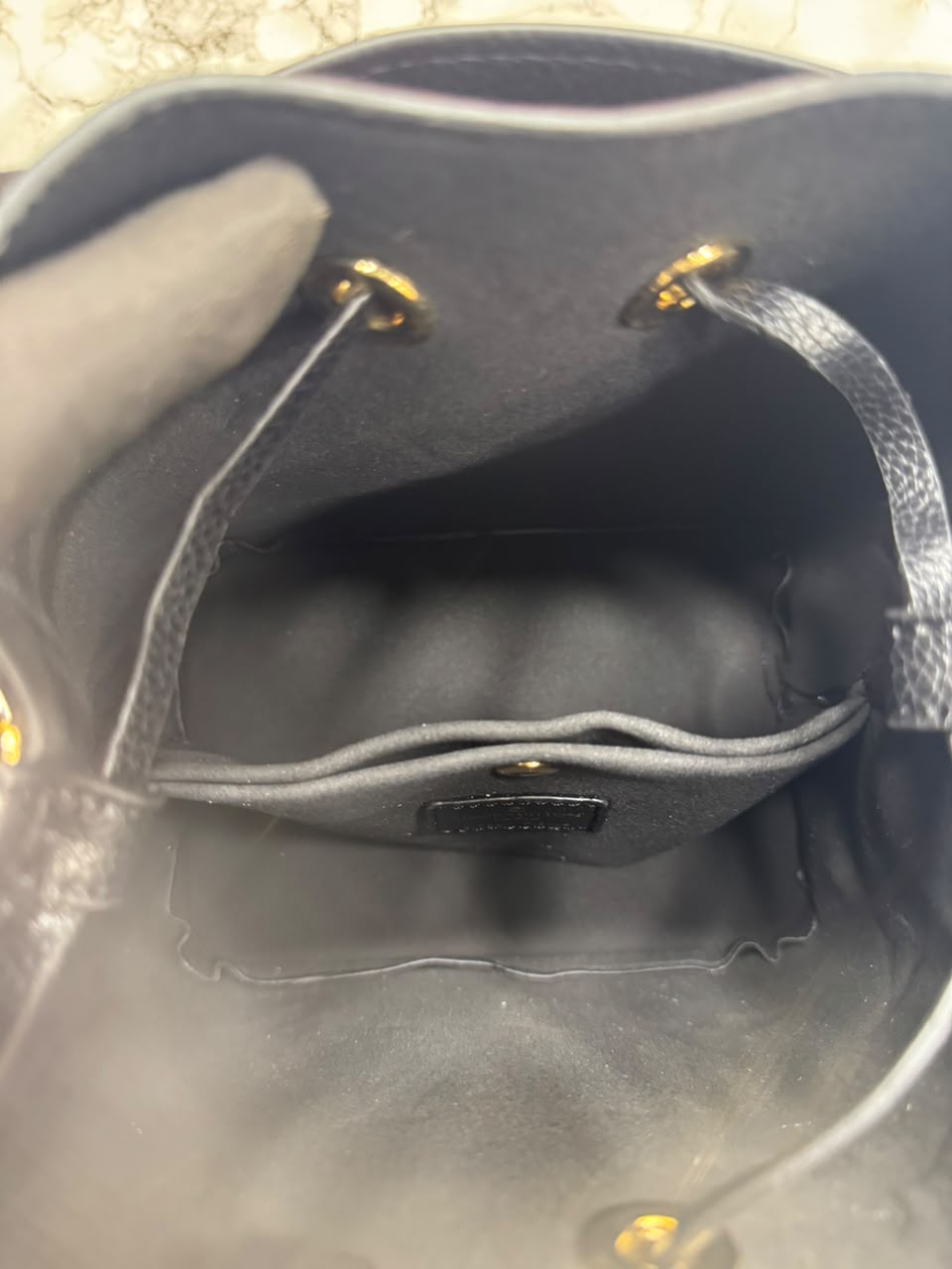 LV-Inspired Neo Noe BB Giant Monogram Leather Bucket Bag (Grey)