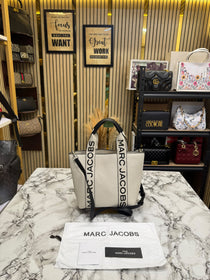 Marc Jacobs-Inspired Wisteria Small Leather Tote Bag With Dust Bag (white)