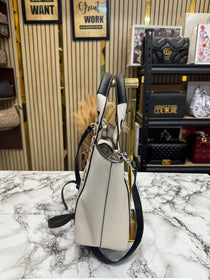 Marc Jacobs-Inspired Wisteria Small Leather Tote Bag With Dust Bag (white)