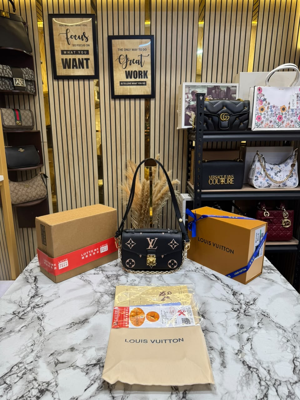 LV-Inspired Pochette Metis Reverse Monogram Mini Bag With Double Box And Dust Bag
