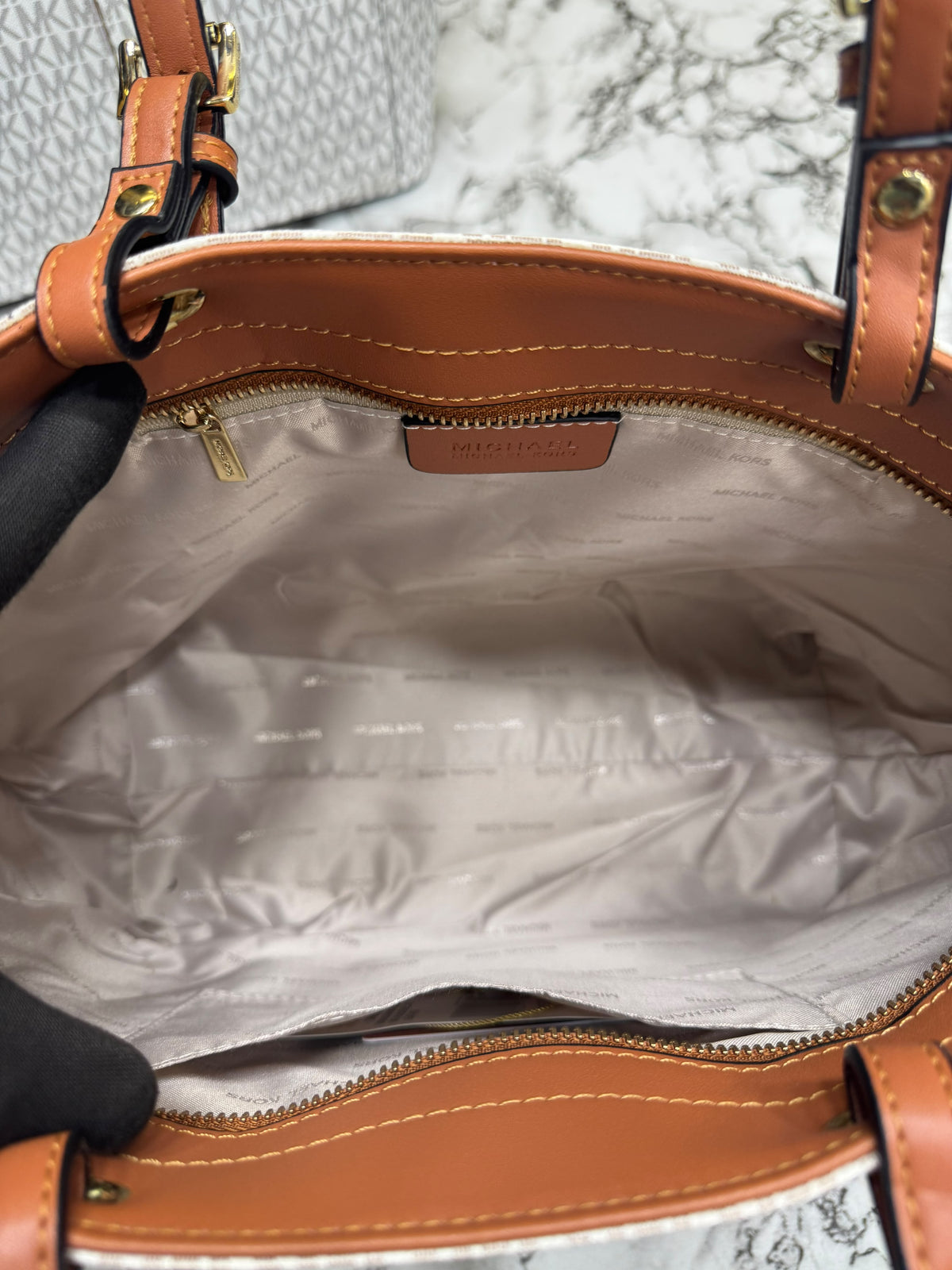 MK-Inspired Jet Set Travel Double Pocket Tote Bag With Dust Bag (Black)