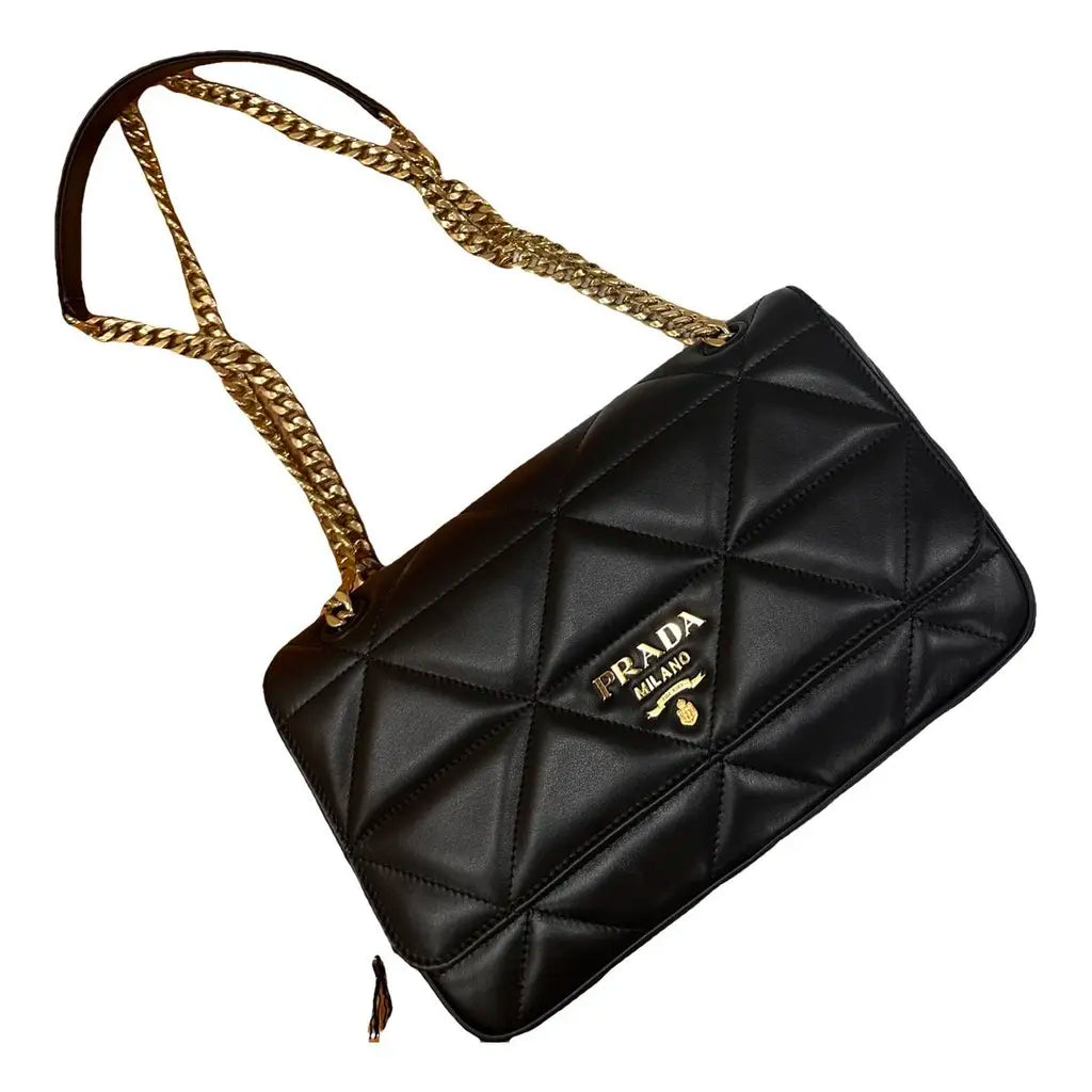 Prada-Inspired Quilted Spectrum Shoulder Bag With Box And Dust Bag (Black)