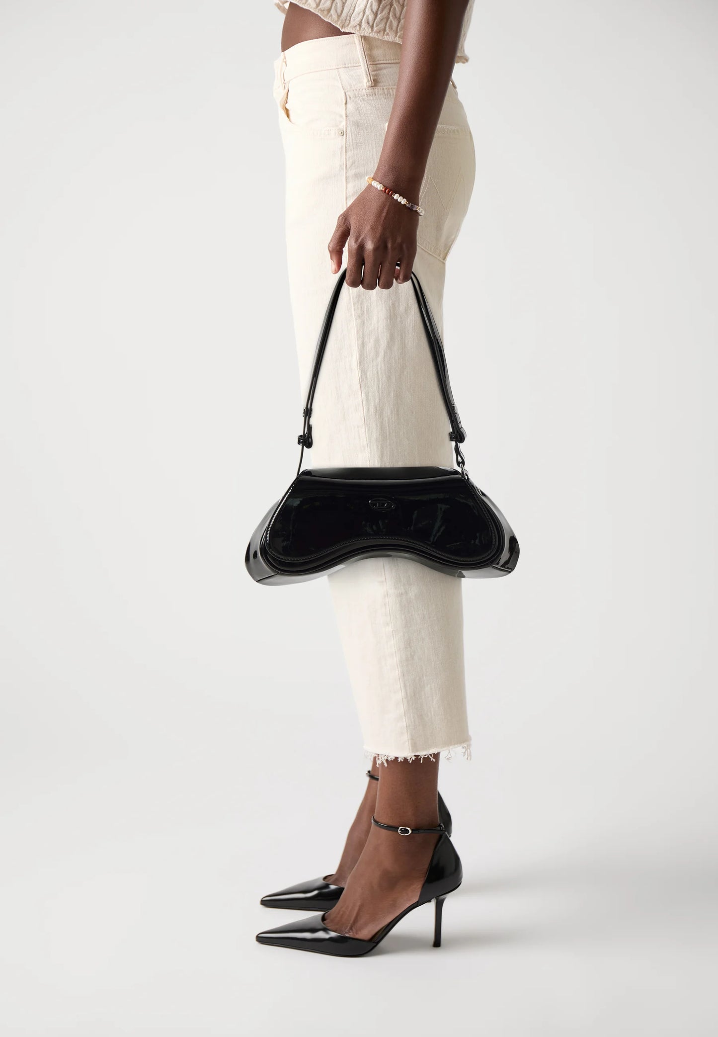 Diesel Inspired Play Play Glossy Shoulder Bag With Box And Dust Bag Including Carry Bag (Black)