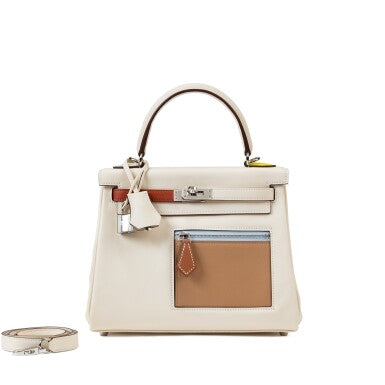 H-Inspired Kelly 25 Colormatic Retourne With Box And Dust Bag (White) Main image