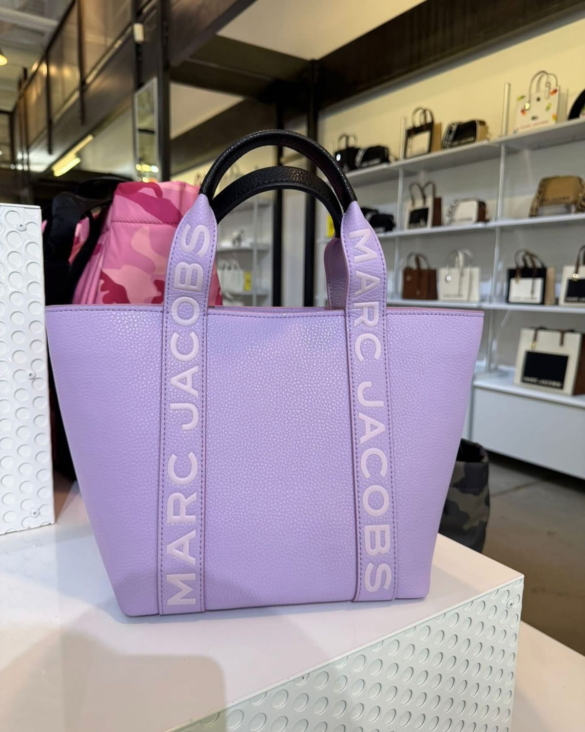 Marc Jacobs-Inspired Wisteria Small Leather Tote Bag With Dust Bag (Purple)