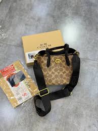 C-inspired Willow Monogram Canvas Mini Tote Bag With Coin Pouch Including Box And Dust Ba apricot) (5820)