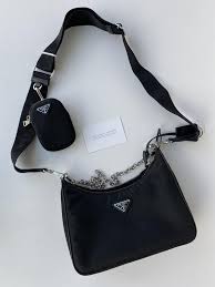 Prada-Inspired Re-edition 2005 Nylon Premium Quality Shoulder Bag With Box And Dust Bag (Black)