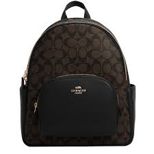 C-Inspired Leather Court With Dust Bag Premium Quality Backpack [Coffee] Main image