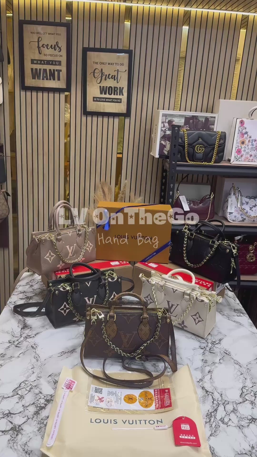 LV-inspired On The Go East West Bi-color Monogram Handbag With Double Box Packaging (Black-White)