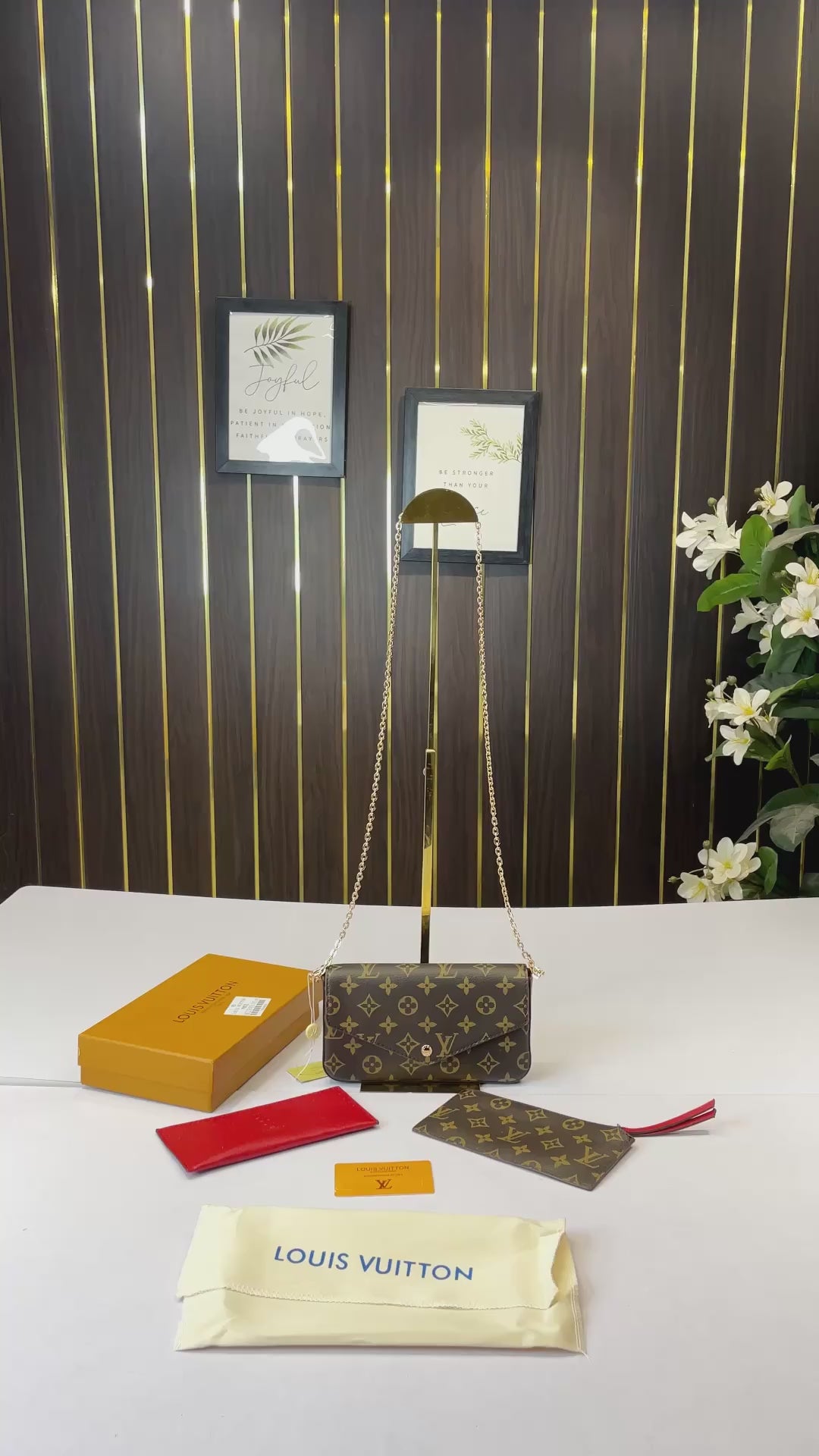 LV-Inspired Fleicie With Two Utility Pouches With Box