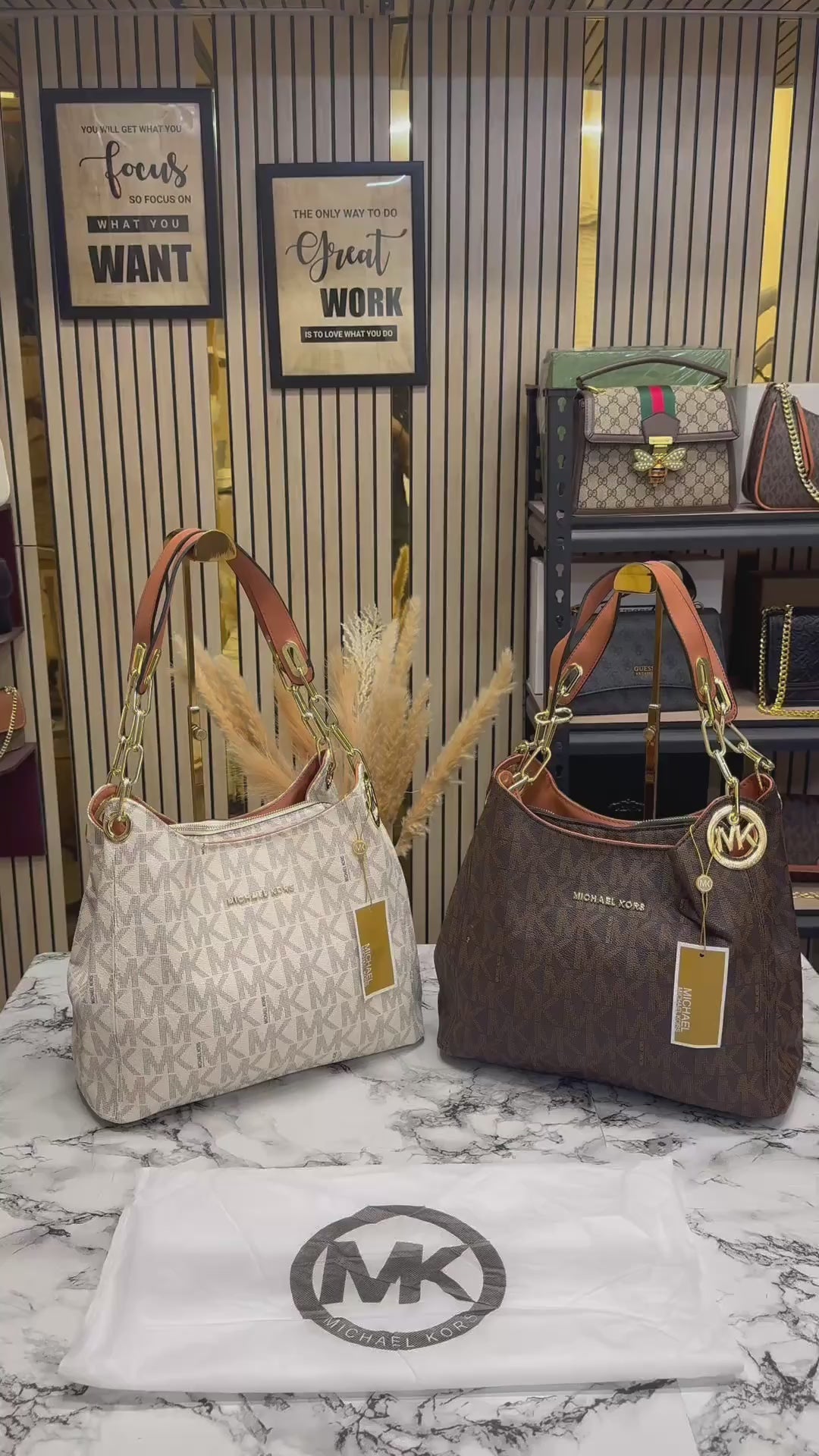MK-inspired Fulton Handbag With Dust Bag (Brown)