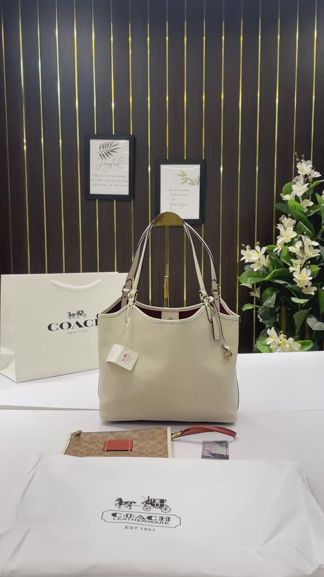 C-Inspired Day Tote Bag With Dust Bag & Carry Bag
