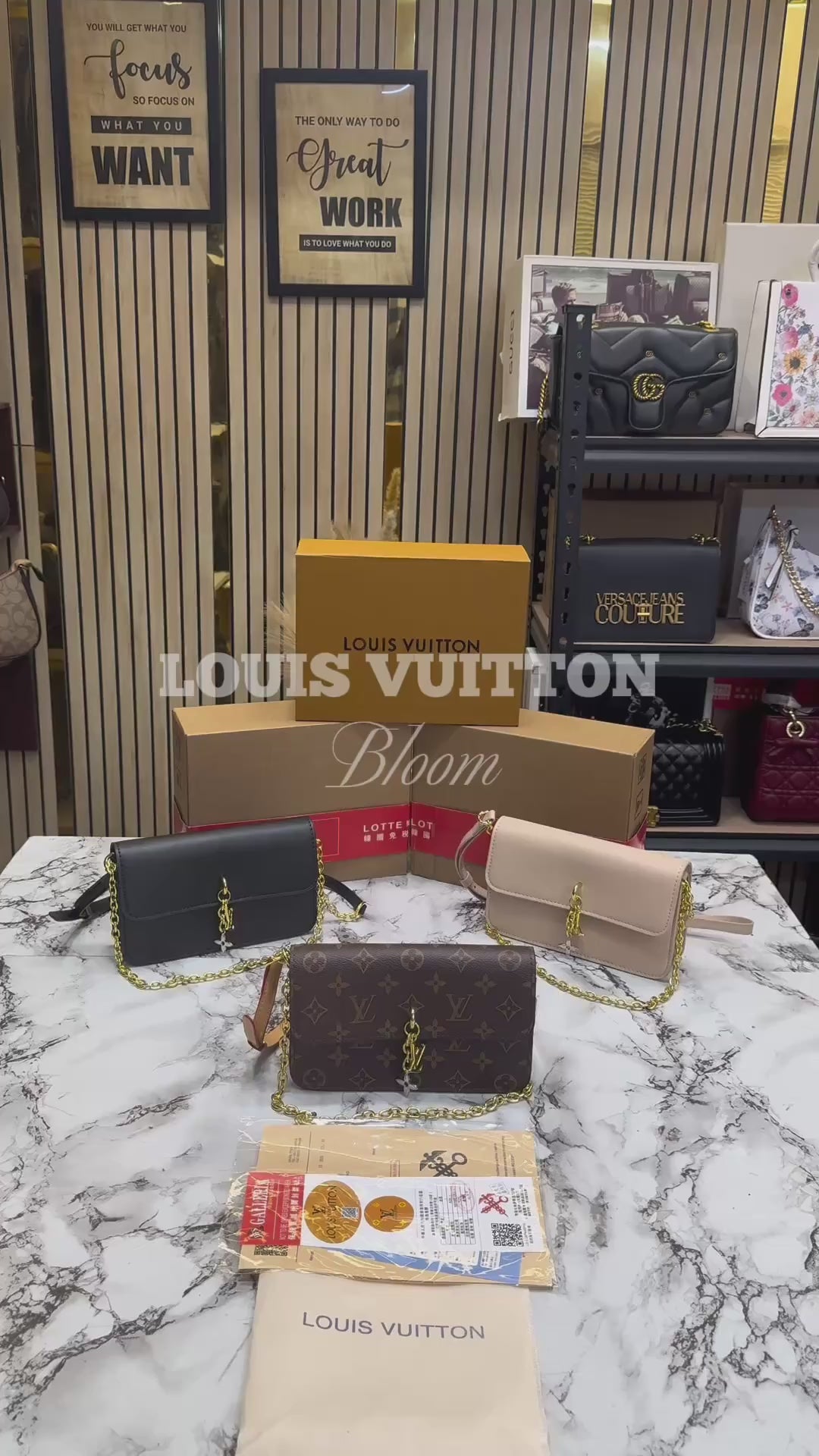 LV-Inspired Bloom Shoulder Bag With Double Box And Dust Bag Includes Carry Bag (Black)