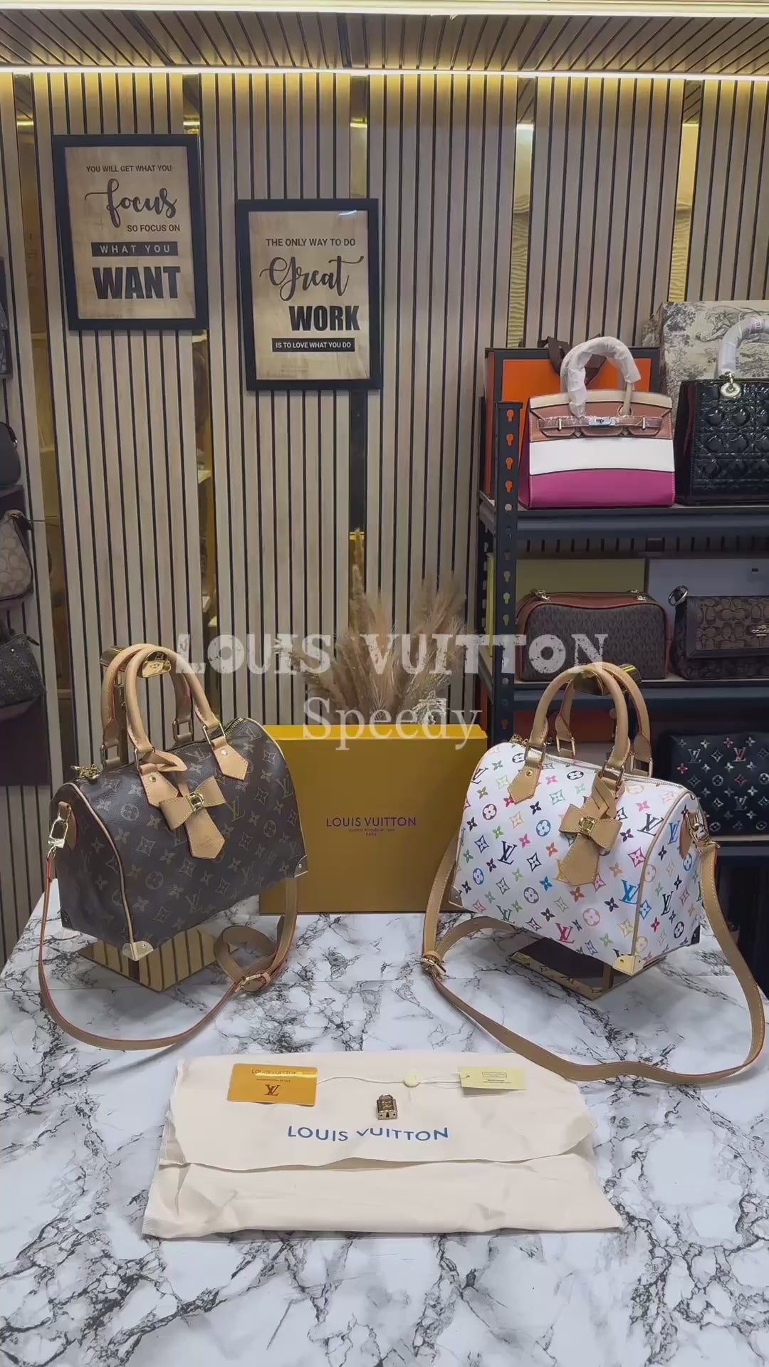 LV-Inspired Speedy Monogram Multicolour Shoulder Bag With Box And Dust Bag (Brown-Flower)