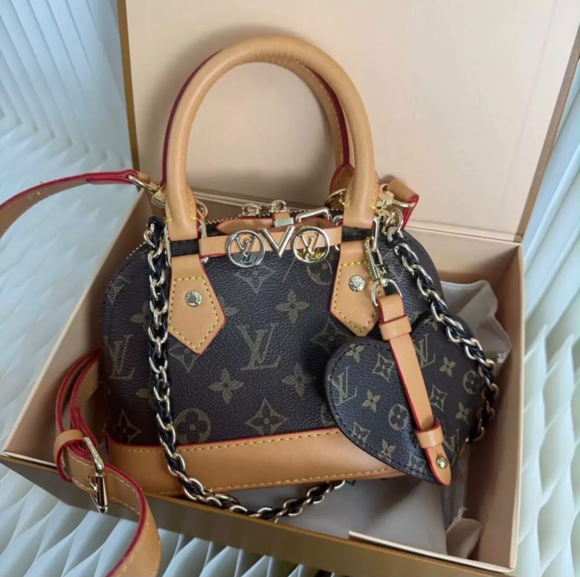 LV-Inspired Alma Small Handbag With Box